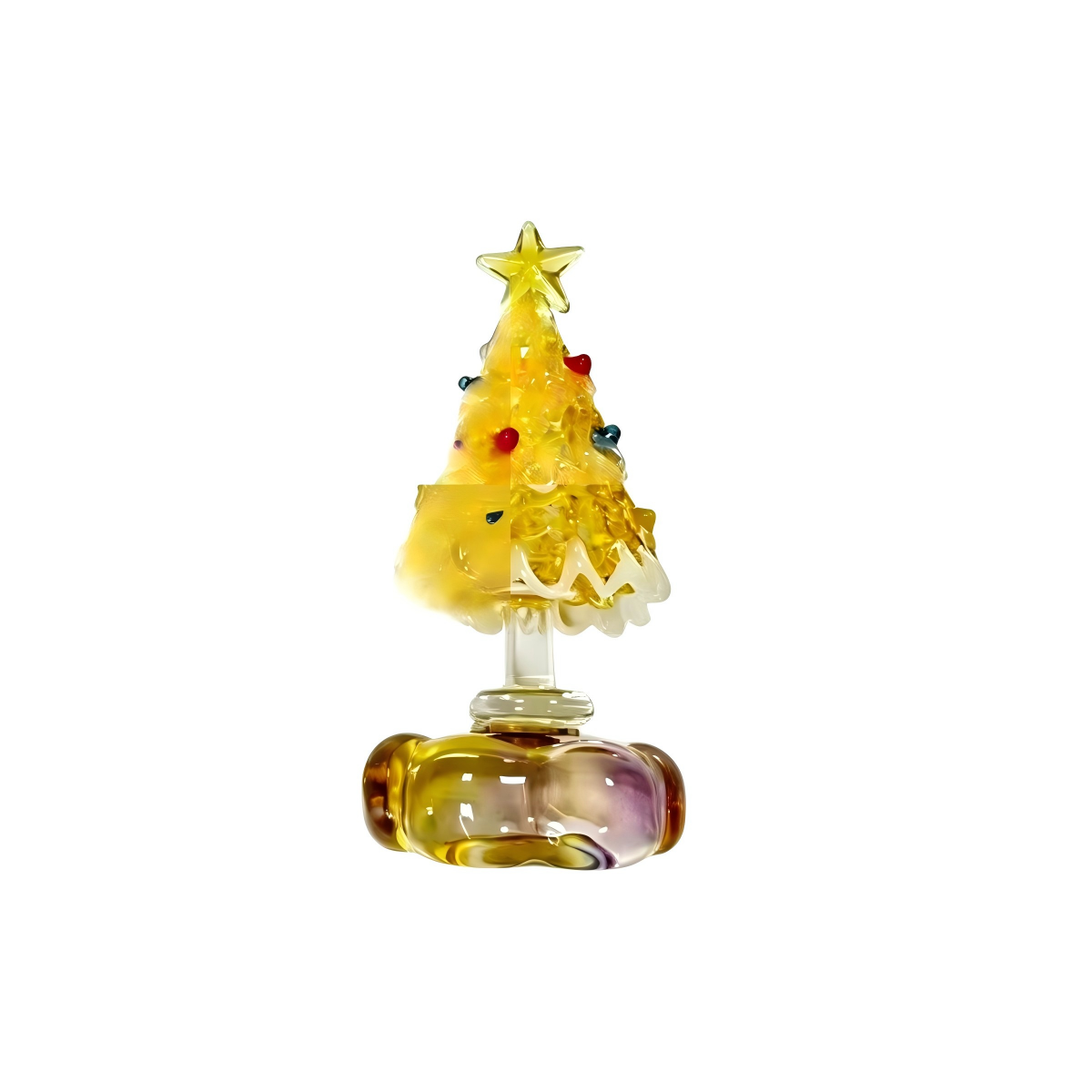 Handcrafted Glass Christmas Tree Figurine