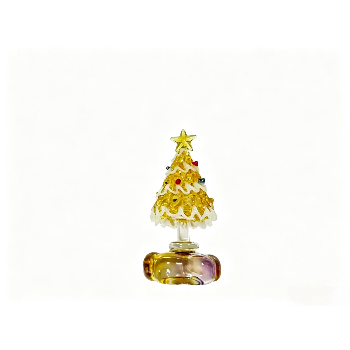 Handcrafted Glass Christmas Tree Figurine - Image 2