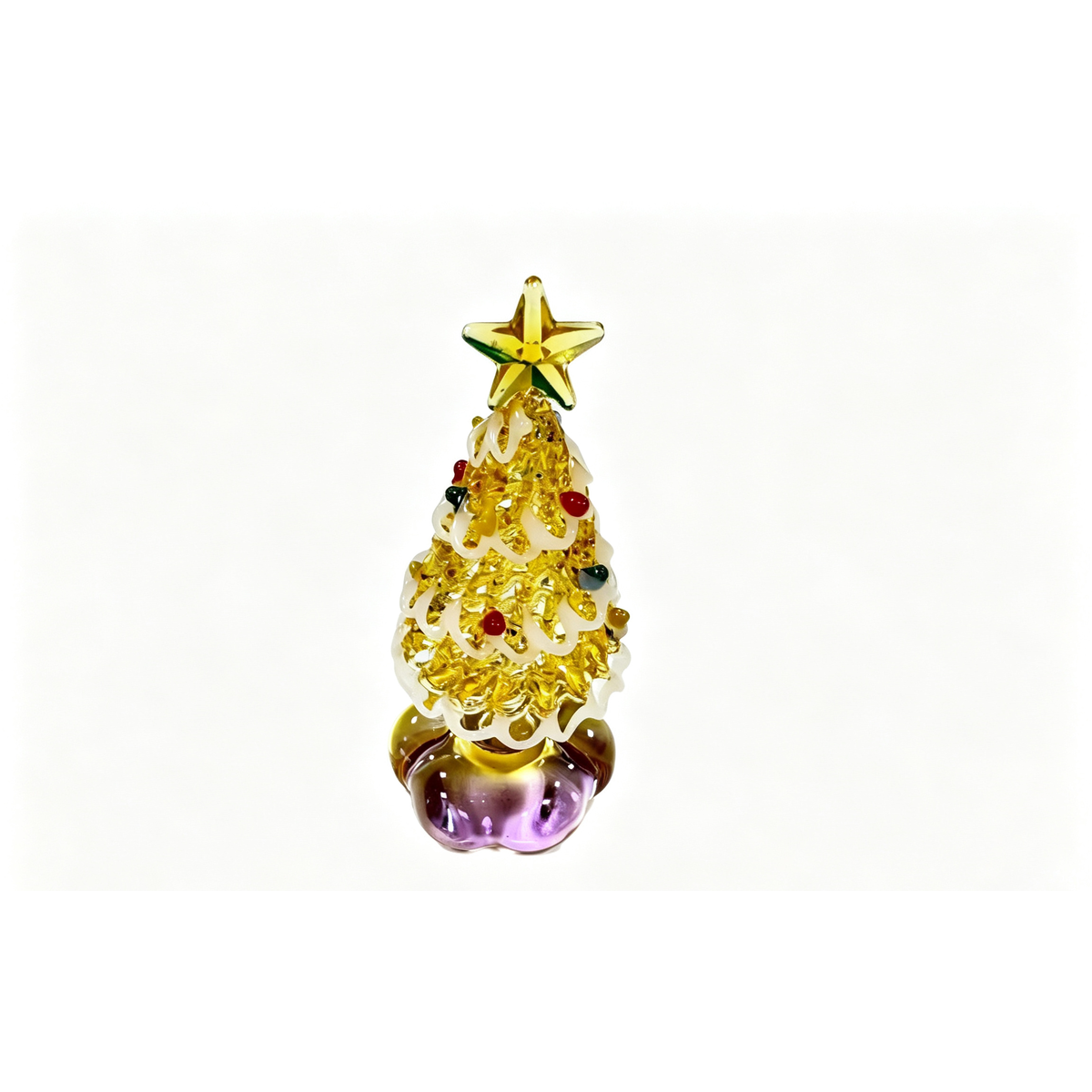 Handcrafted Glass Christmas Tree Figurine - Image 3