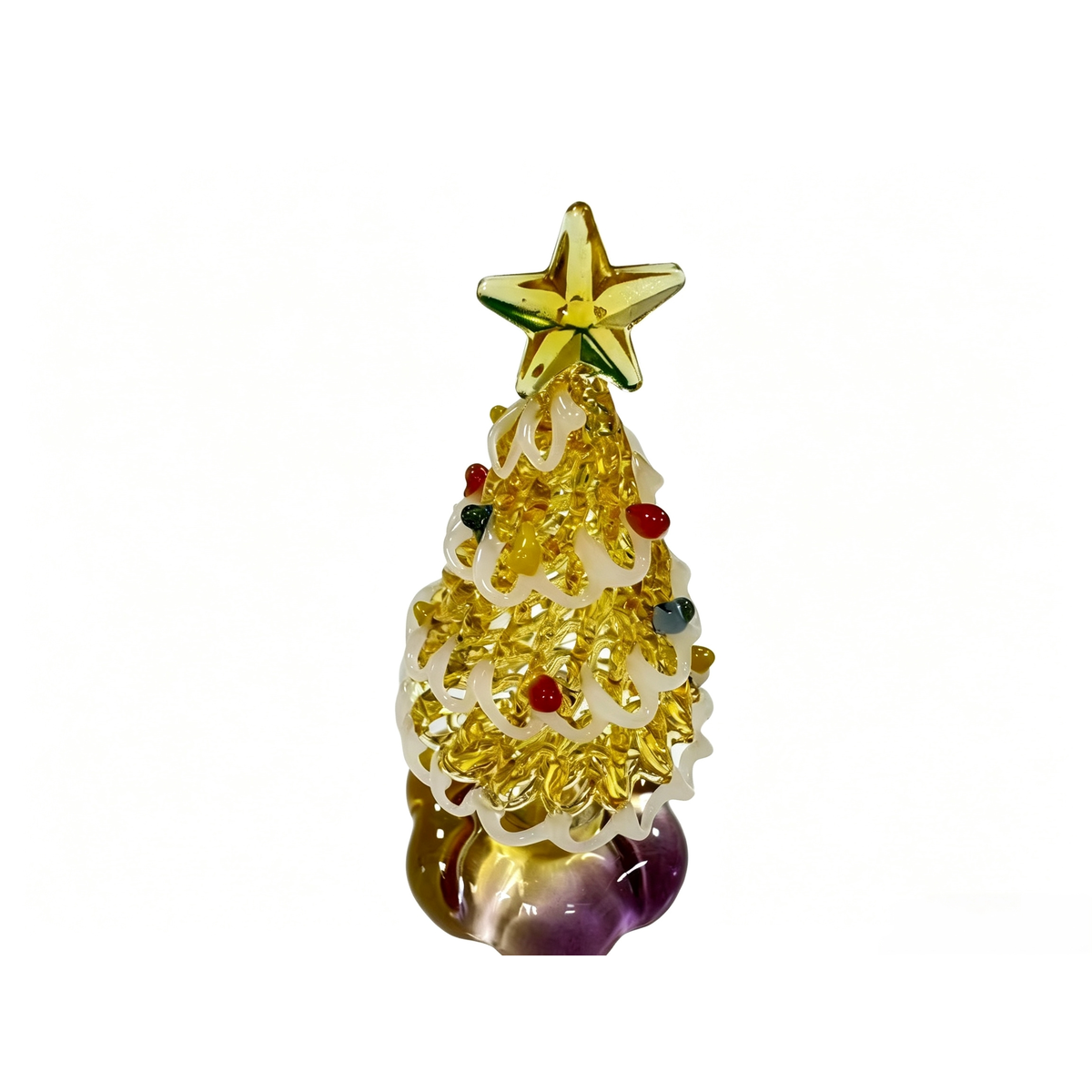 Handcrafted Glass Christmas Tree Figurine - Image 4