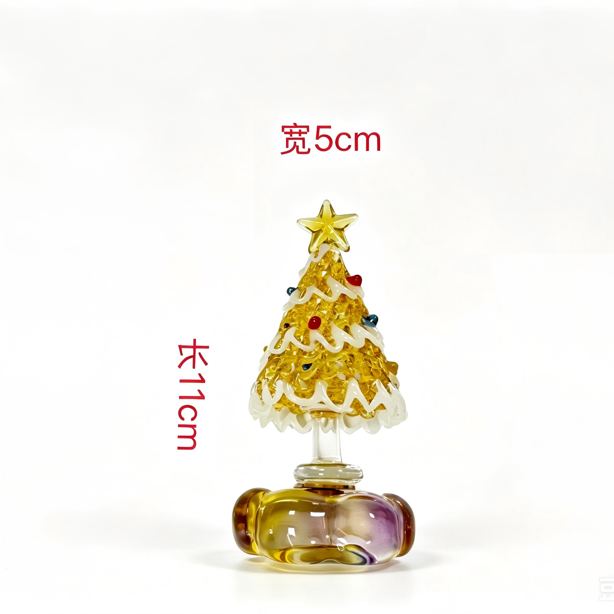 Handcrafted Glass Christmas Tree Figurine - Image 6