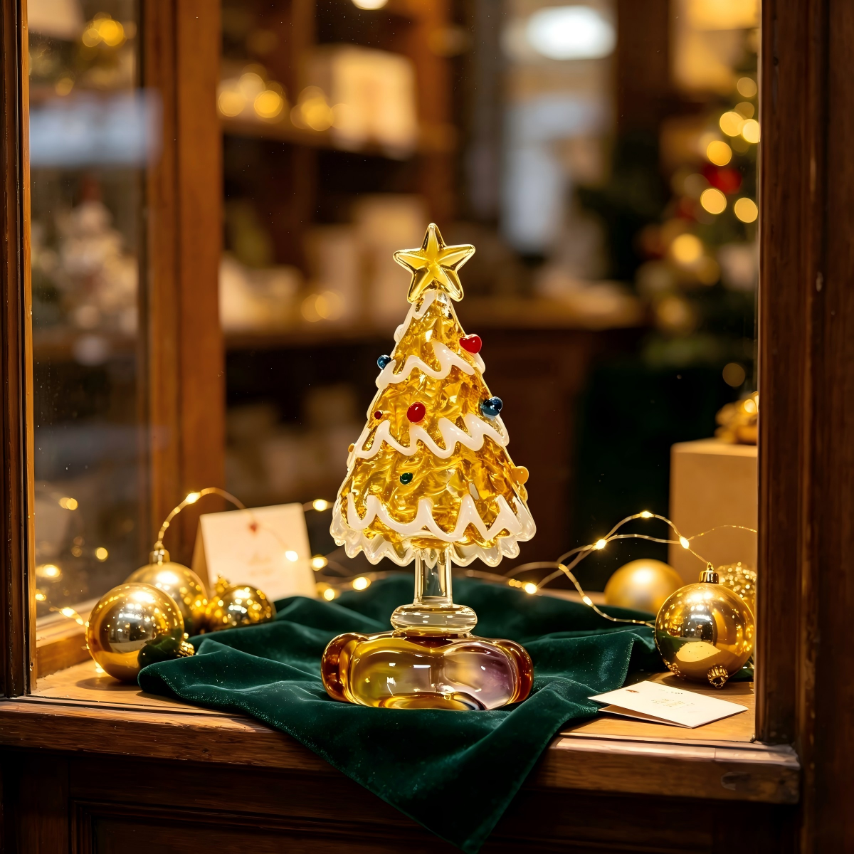 Handcrafted Glass Christmas Tree Figurine - Image 8