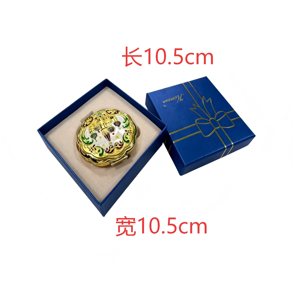 Handcrafted Gold Embossed Compact Mirror - Image 6