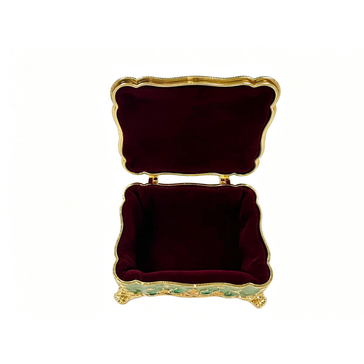 Handcrafted Green Russian-Style Jewelry Box - Image 5