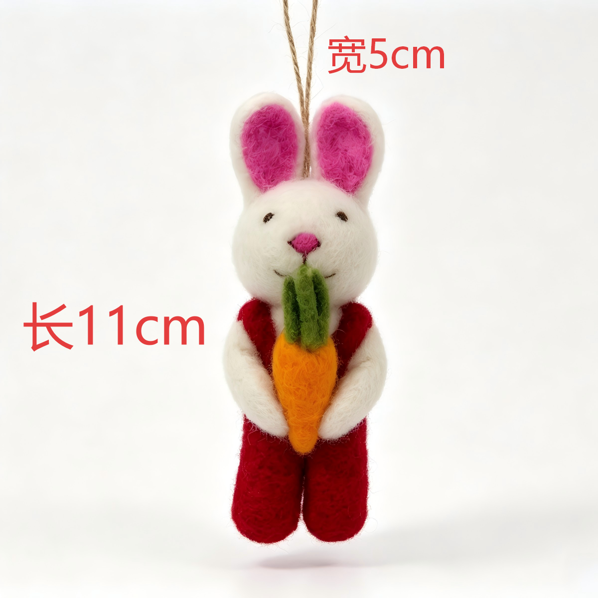 Handmade Felt Bunny Bag Charm - Image 7