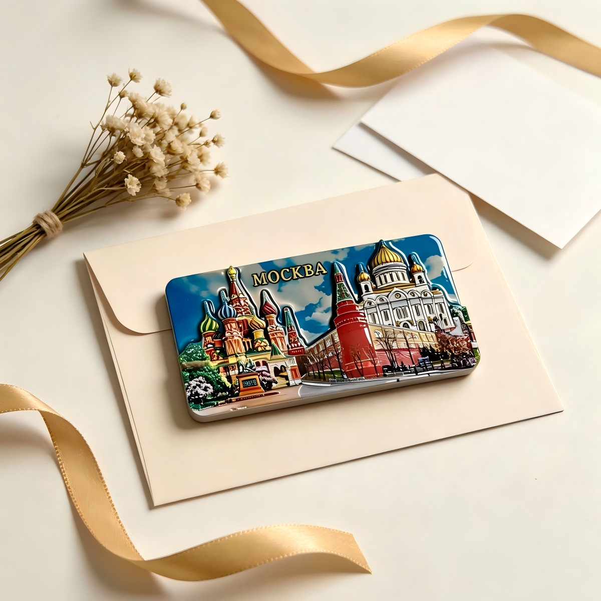 Handmade Square Platinum Fridge Magnet - Image 7
