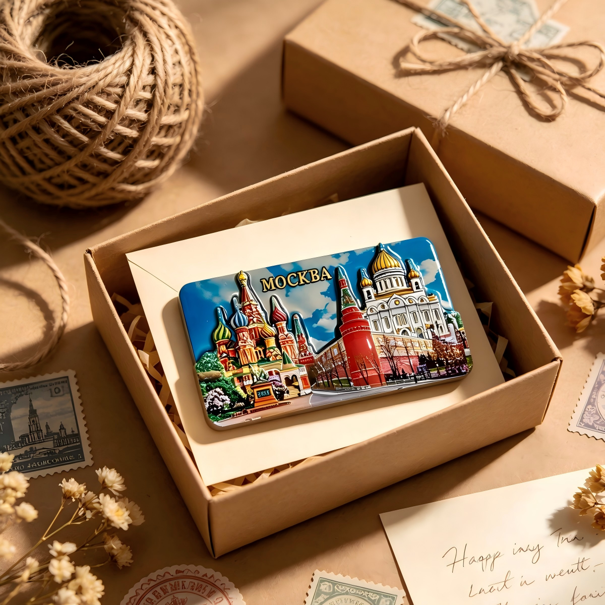 Handmade Square Platinum Fridge Magnet - Image 9
