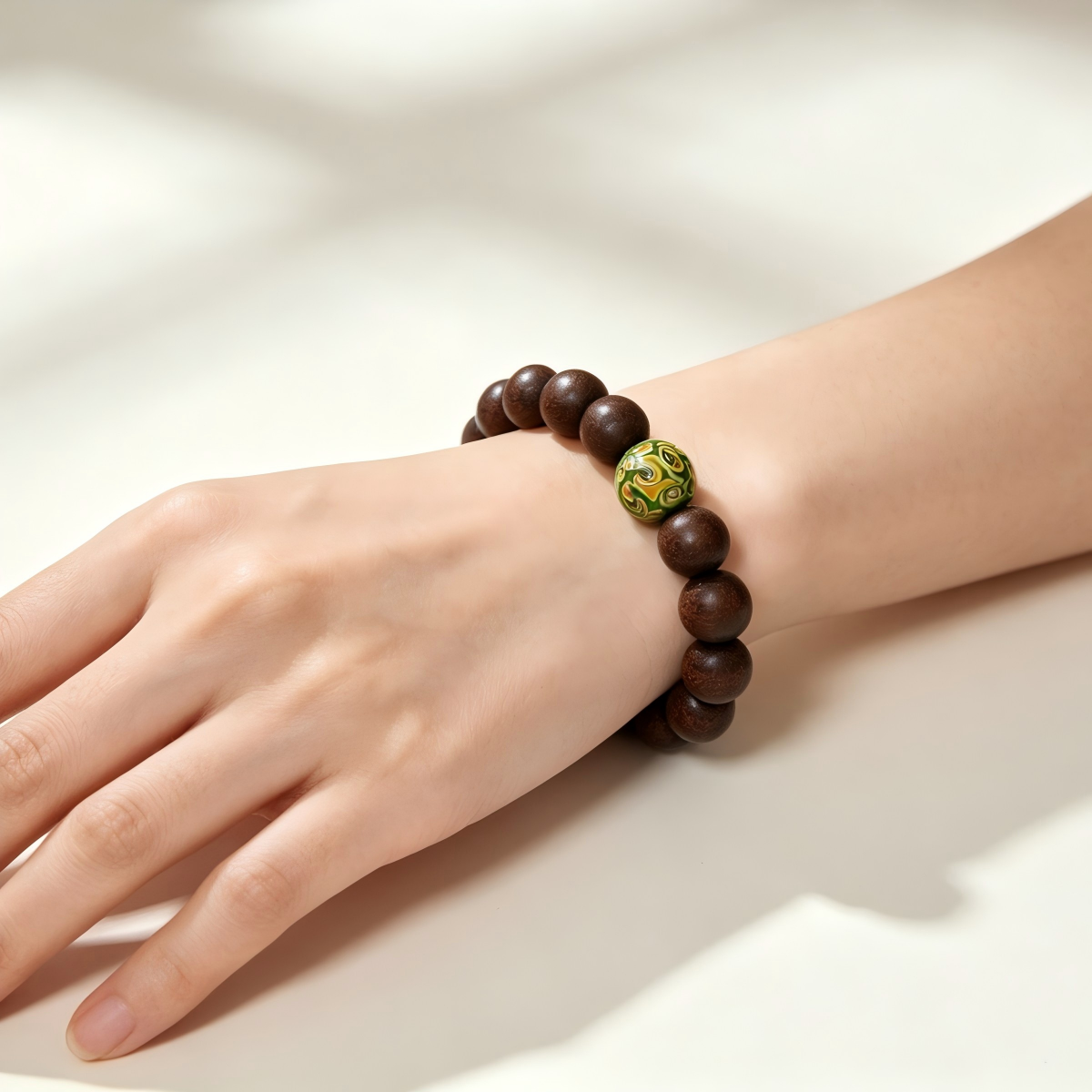Serenity Wooden Bead Bracelet (10mm) - Image 8